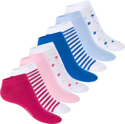 Produktbild von Footstar gemusterte Söckchen für Damen (8 Paar) – kleine, kurze und niedliche Söckchen mit Mustern – mehrfarbig