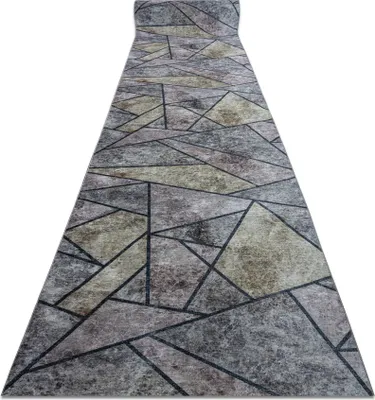 Produktbild von Läufer Antirutsch LOTUS MOSAIC 22010 Mosaik grau ZUM WASCHEN 80cm Grau 80x400 cm