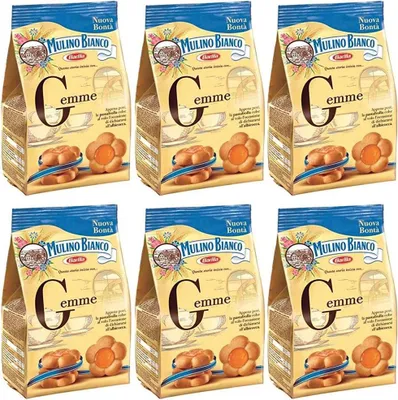 Produktbild von 6x Mulino Bianco Gemme Kekse biskuits cookies kuchen mit Aprikosenmarmelade 200