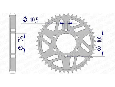 Produktbild von SP 1074552002 AFAM Aluminiumritzel hinten 15902 - 530 passend fuer