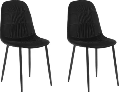 Produktbild von Joey | Gepolsterte Esszimmerstühle 2er-Set aus schwarzem Samt