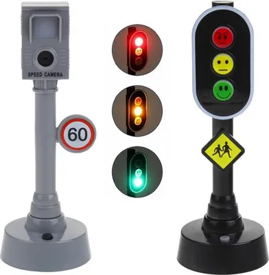 Productafbeelding van Leerdoelset: Speelgoed met verkeerstekens: verkeerslichten en flitspalen