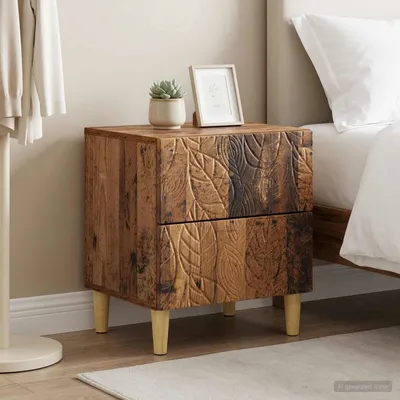 Imagen del producto de vidaXL Mesitas de noche, 2 unidades, madera reciclada, 43 x 34,5 x 48 cm, material de madera
