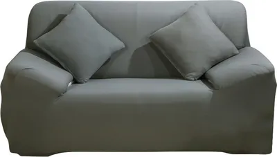 Produktbild von ele ELEOPTION Sofahusse Stretchhusse Sofabezug Polyester Rippstrick (Grau, 2 Sitzer für Sofalänge 140-185cm)