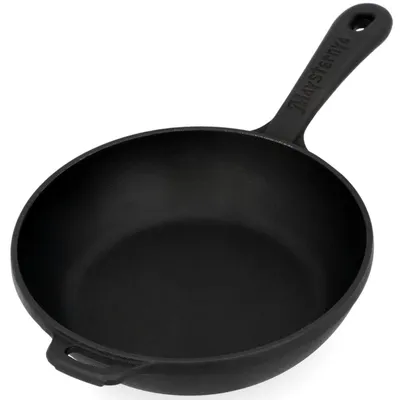 Zdjęcie produktu dla Maysternya | Patelnia żeliwna 16 cm mała z uchwytem indukcja gaz piekarnik ognisko