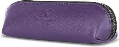 Produktbild von Geldbörse Echtleder Federmäppchen Leder Federmappe Etui für Stifte Mäppchen Schule Federtasche Uni Schlampermäppchen Perfekte Geschenkidee