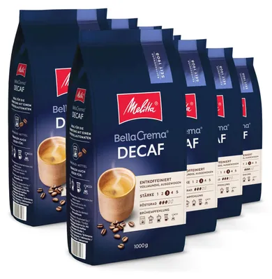 Produktbild von Melitta BellaCrema Decaf ganze Kaffee-Bohnen, für Kaffee-Vollautomaten, im Set