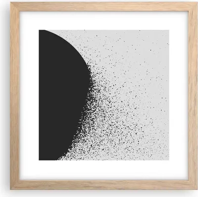 Produktbild von Gerahmtes Poster - Rahmen in heller Eiche - Abstraktion Schwarzweiß Geometrie - 30x30 cm - Wand Bild - Wanddeko - Wandbilder - Kunstposter - Wandposter - Bilderrahmen - Bilder - P2NAC30x30-4922