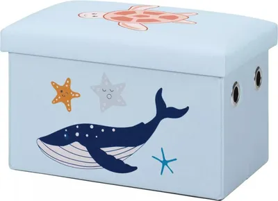 Produktbild von Livarno Home Sitztruhe mit Stauraum und Sitzkissen 30×50×30 cm Blau