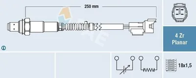 Obrázek produktu pro Lambda sonda FAE 77604 pro vozidlo TOYOTA iQ (J1), délka 250 mm