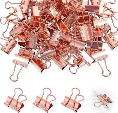 Produktbild von Famanu Metall-Binderclips 19 mm in Roségold, 80 Stück