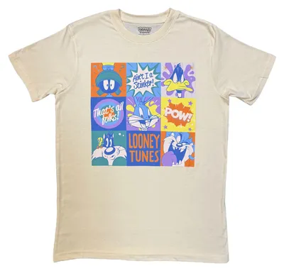 Image de Looney Tunes - T-shirt « That's All Folks! Grid Pastel » pour homme/femme (unie) RO15611 (XXL) (Naturel)
