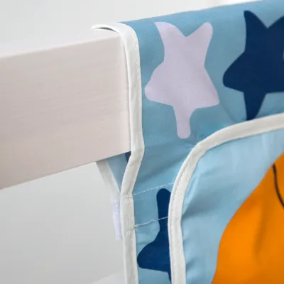 Produktbild von Homestyle4u Betttasche Stofftasche Hochbett Tasche Kinderbett Blau Fußball Baumwolle