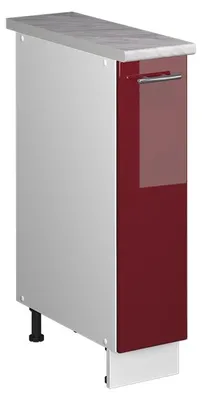 Produktbild von Apothekerschrank Vicco Fame-Line Bordeaux Hochglanz/Weiß 20 cm, AP Marmor, Model 62078