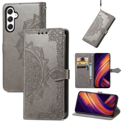 Produktbild von König Design Hülle kompatibel mit Samsung Galaxy A25 5G Kunstleder Handyhülle - Handy Case Grau