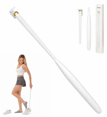 Immagine prodotto di Calzascarpe lunga, 74 cm, in nylon, bianca, rimovibile, con supporto magnetico