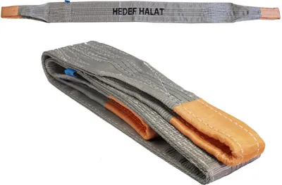 Image de 4 tonnes de capacité de charge 2 mètres de longueur sangle ronde sangle de levage sangle de sauvetage en polyster avec boucles d'extrémité pour grue, remorquage gris