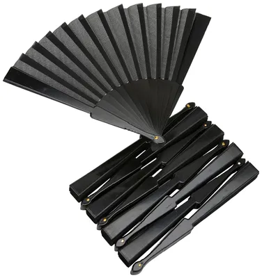 Obrázok produktu pre Ručný ventilátor eBuyGB – doplnok na svadbu, plast, čierna farba, 25,4 cm