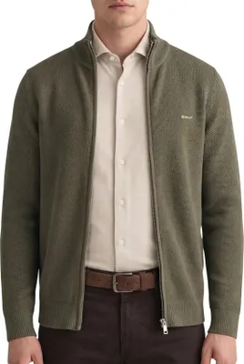 Image de Gant gilet vert fermeture éclair uni 100% coton coupe regular