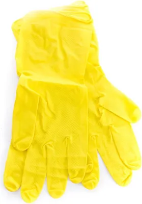Produktbild von 12 Paar Latex Handschuhe Gelb Haushaltshandschuhe Putzhandschuhe Handschuhe Gr.L