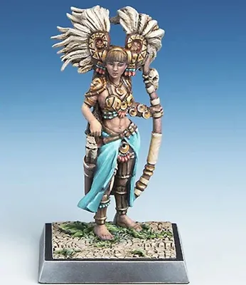 Produktbild von Tabletop-Figur Pehua 2, mobile Kriegerin, Schneller Schützin, ca. 44 mm hoch