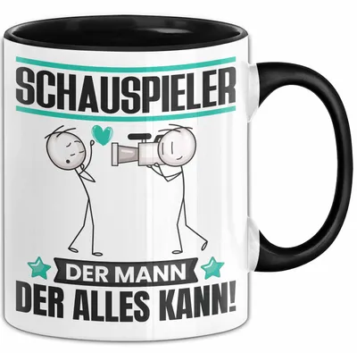 Produktbild von Schauspieler Tasse Geschenk für Schauspieler Der Mann Der Alles Kann Geschenkidee zum Geburtstag (Schwarz)