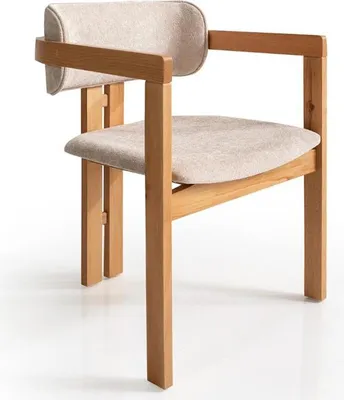 Image de Chaise de salle à manger design Chaise de cuisine Chaise rembourrée Beige