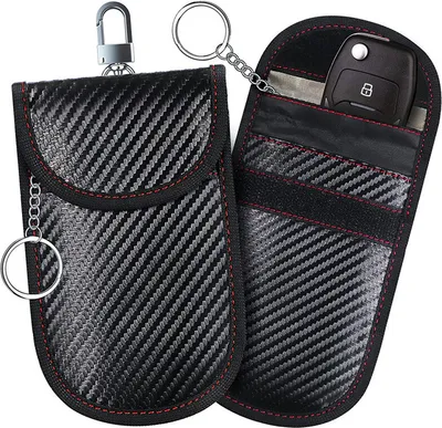Produktbild von 2 Stück Signalblockierungstasche,Keyless Go Schutz Autoschlüssel Tasche,RFID Autoschlüssel hülle, Autoschlüssel Schutz Keyless Faraday Tasche,Funkschlüssel Abschirmung Schlüsseltasche