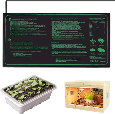 Produktbild von Heizmatte Pflanzen Zimmergewächshaus 21W Wärmematte Reptil Dragon Temperatur Heizkissen Amphibien Pet Mat Wärmer Bett Matte, 25x52,5cm