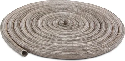 A coiled length of grey and white braided material, likely a gasket or seal, is presented on a white background.