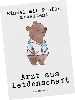 Produktbild von Mr. & Mrs. Panda Postkarte Arzt Leidenschaft - Weiß - Geschenk, Ansichtskarten, Fotokarte, Beruf, Ansichtskarte, Postkarten, Lustig, Grußkarte, Krankenhaus, Spruch