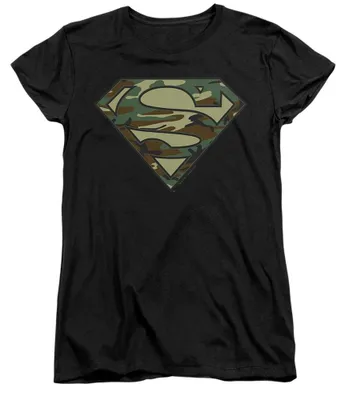 Immagine prodotto di Superman - T-shirt da donna, aderente, modello TV40953 (taglia S) (nero)