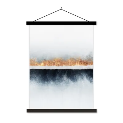Produktbild von MuchoWow® Textilposter Gold - Abstrakt - Design 40x53 cm mit schwarzem Rahmen - Abbildung