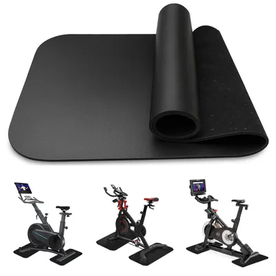 Productafbeelding van Vloerbeschermingsmat 70x28cm - 6 mm dikte - Schokbestendig - Antislip - Robuust PVC - Geschikt voor fitnessapparatuur - Fitnessmat