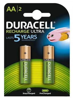 Zdjęcie produktu dla Duracell Recharge Plus AA, Bateria do ponownego naadowania, AA, Niklowo-metalowo-wodorkowa (NiMH), 1,2 V, 2 szt., 1300 mAh