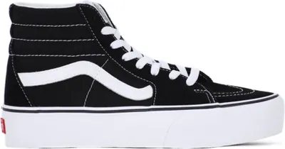 A studio shot of a single Vans Sk8-Hi platform sneaker.
