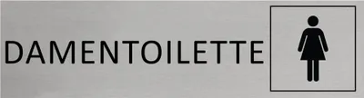 Produktbild von CombiCraft Aluminium Türschild Damentoilette 165x45mm mit 3M-Tape zur Befestigung, einfache Kennzeichnung von Räumen und Bereichen
