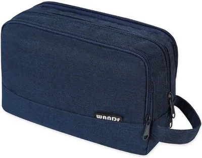 Image de Sac pour homme et femme Toilettas de qualité supérieure (lin, bleu marine)