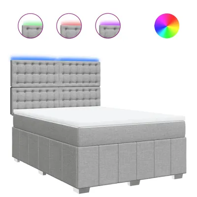 Produktbild von vidaXL Boxspringbett mit Matratze Hellgrau 140x190 cm Stoff