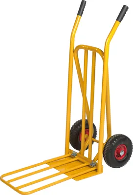 Produktbild von Kongamek Gepäck- und Sackkarre, klappbar 920x480x1170mm in gelb mit 250kg Tragkraft und Luftbereifung