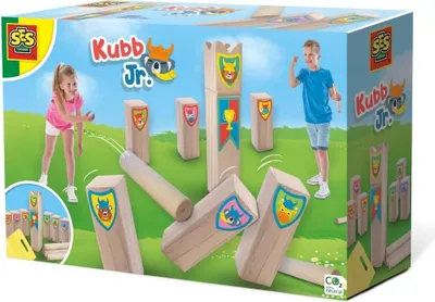 Produktbild von SES Creative 02297 Kubb Spiel Junior - Wikingerspiel aus Holz für Kinder, Kickspiel, 6 Jahr(e)