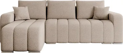 Produktbild von MIRJAN24 Ecksofa Pufetto Boucle, Eckcouch mit Bettkasten und Schlaffunktion, Stilvoll Polstersofa, L-Form (Farbe: Lambi 06)
