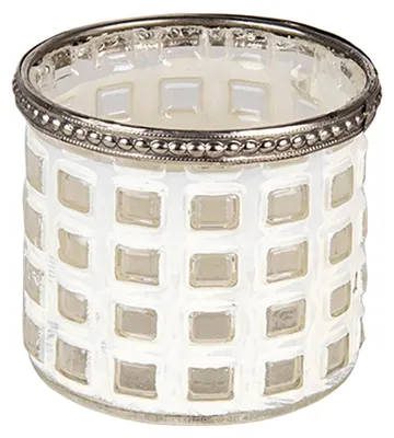 Image de Clayre & Eef Bougeoir Ø 8x7 cm Blanc Verre
