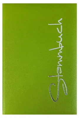 Produktbild von Veganes Stammbuch Hochzeit SIRIUS, grün, Apfelleder, Prägung Silber, Familienstammbuch mit Vorlage zum Ausfüllen, Stammbuch der Familie im Format 14 x 21 cm