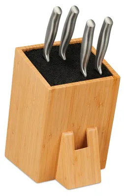 Produktbild von Messerblock Messerhalter Messerständer - Bambus - 25 x 14,5 x 22 cm - Natur und Schwarz