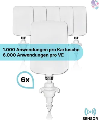 Produktbild von Cosmos Sensor Desinfektionsmittel 6.000 Anwendungen, 6 x 1 Liter, inkl. Pumpe, RKI- VAH- ÖGHMP- gelistet : Verpackungseinheiten - 1 Set Verpackungseinheiten: 1 Set