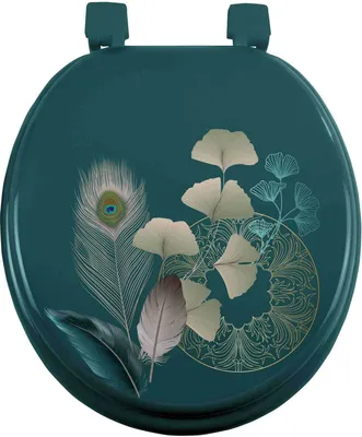 Produktbild von Motiv WC Sitz Pfau Feder Klodeckel Toilette Klobrille Toilettendeckel petrol