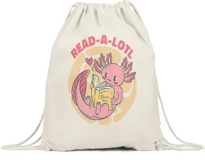 Produktbild von Read a lotl Turnbeutel Gymsack Bücherliebhaber Tierfreunde süße Geschenkidee Präsent Bücherwurm Bücher lesen Liebe zum Buch