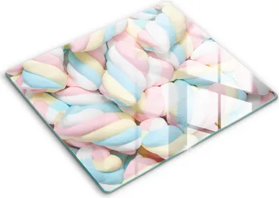 Zdjęcie produktu dla Deska kuchenna – 60 cm x 52 cm - Szklana deska do krojenia - Szkło hartowane – Antypoślizgowa - Kolorowe Pianki