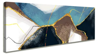 Produktbild von Visario Leinwandbild Abstrakte Geometrie 120x40 cm – Bild Wandbild Kunstdruck, aufhängfertig, Echtholzrahmen, Zackenaufhänger, Art. 5753